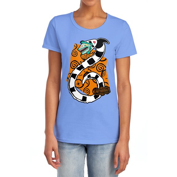 Beetlejuice Worm Women's T Shirt,Carolina Blue, Large