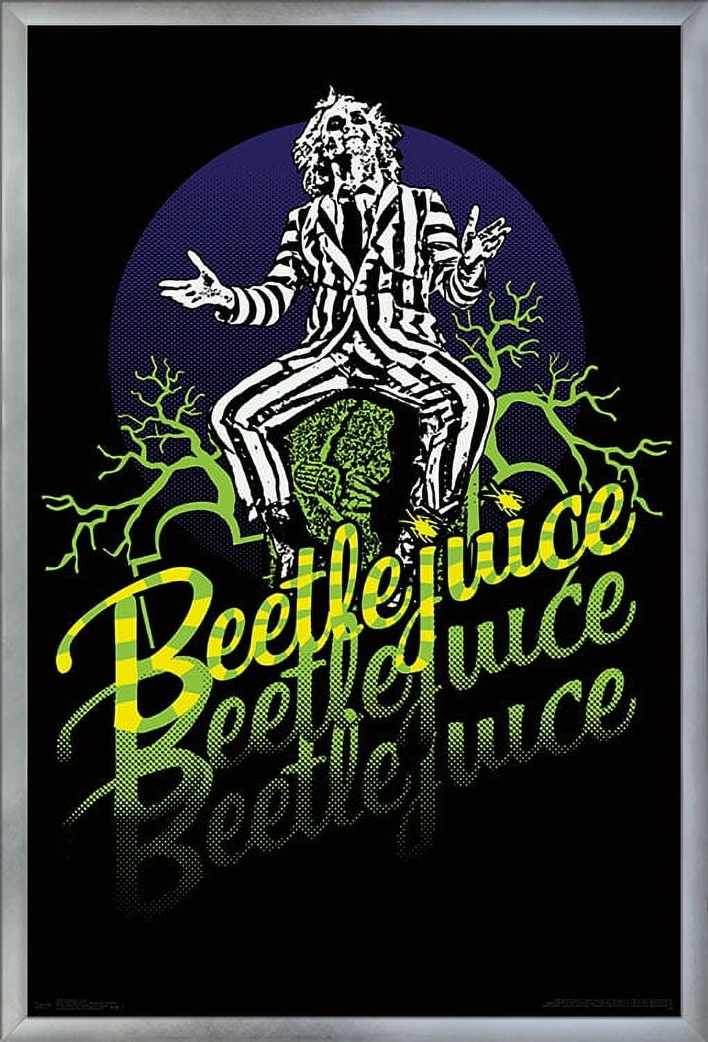 Beetlejuice - Yellow and Green Neon Wall Poster, 22.375" x 34", Framed