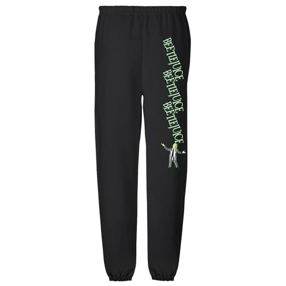 Beetlejuice x3 Mens Jogger Sweatpants, Black, X-Large