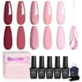 Beetles 6 Colors Gel Nail Polish Kit, City of Love Pink Red Rose