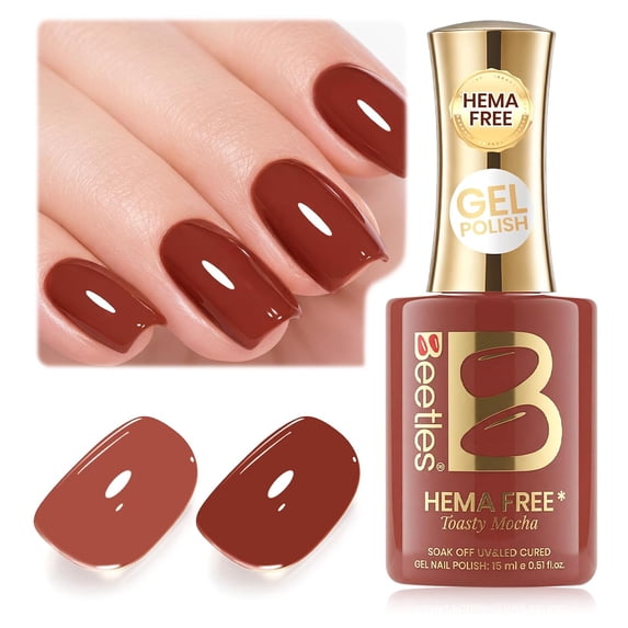 Beetles Brown Gel Nail Polish, Toasty Mocha, 15ML Brown Gel Polish
