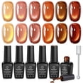thumbnail image 1 of Beetles Fall Cat Eye Gel Nail Polish Set - Gilded Leaves 6 Colors, 1 of 8