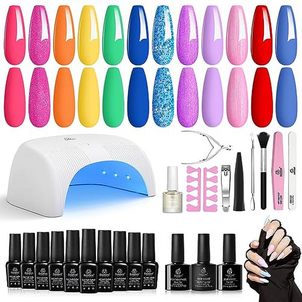 Beetles Gel Nail Polish Kit with U V Light 36W Led Nail Lamp 12 Colors