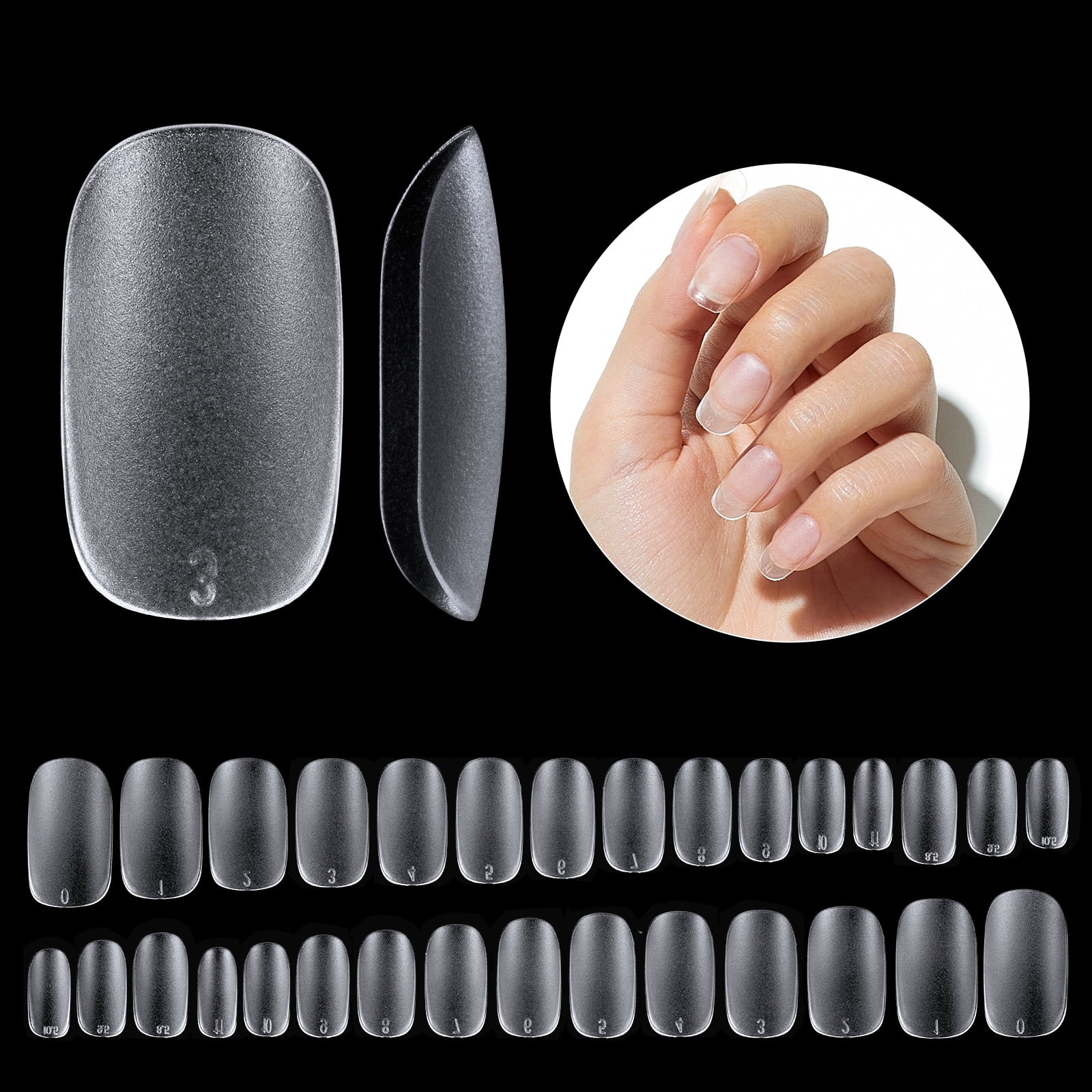 Beetles Gel Nail Tips Soft Nail Gel Tips, 15 Size 510PCS Full Matte Pre