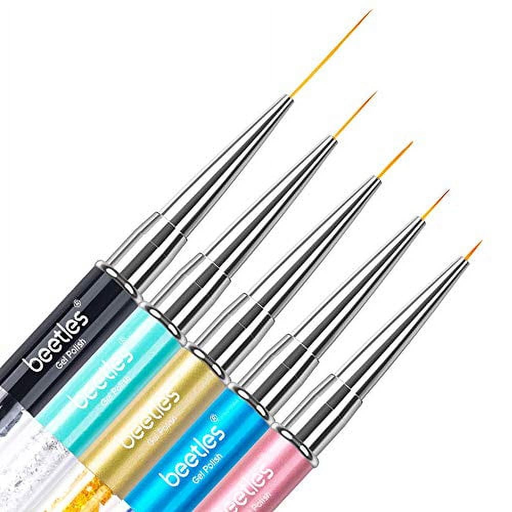 LMSOED 12 Colors Nail Art Brushes Gel Polish Painting Drawing Liner Brushes for Painting Nail Design, Women's, Size: 12 Pieces