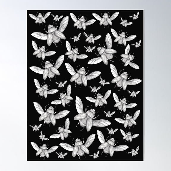 Beetles Poster Wall Art, Modern Wall Decor For Living Room Bedroom, 12x18 UNFRAMED