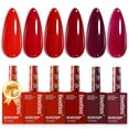 thumbnail image 1 of Beetles Red Gel Nail Polish Set, 15ML Burgundy Wine Shimmer Gel Polish, 1 of 7