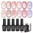 thumbnail image 1 of Beetles Soft Beam Cat Eye Gel Nail Polish Set, 6 Colors Glitter Gel Polish | Nude Pink Brown Purple Glitter Gel Nail Kit Magnetic Shine Soak Off UV Salon DIY Manicure Gift for Women, 1 of 7