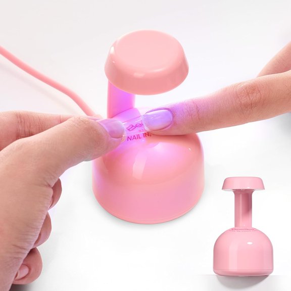 Beetles ini UV Light for Gel Nails Tips Sall Flash Cure Lap with Sart Sensor Easy and Fast Nail Extensions, Cute Portable LED DIY anicure Tools, Pink