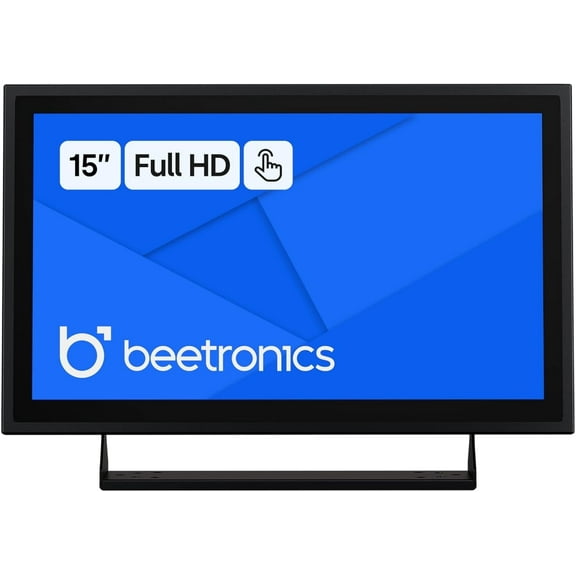 Beetronics 15 inch Touchscreen Monitor 15TS7M, Industrial-Grade, 10-Point Multi-Touch, Professional Display, Full HD 1080p, HDMI DisplayPort USB-C VGA Inputs, Compatible with Windows PC, Mac, Linux