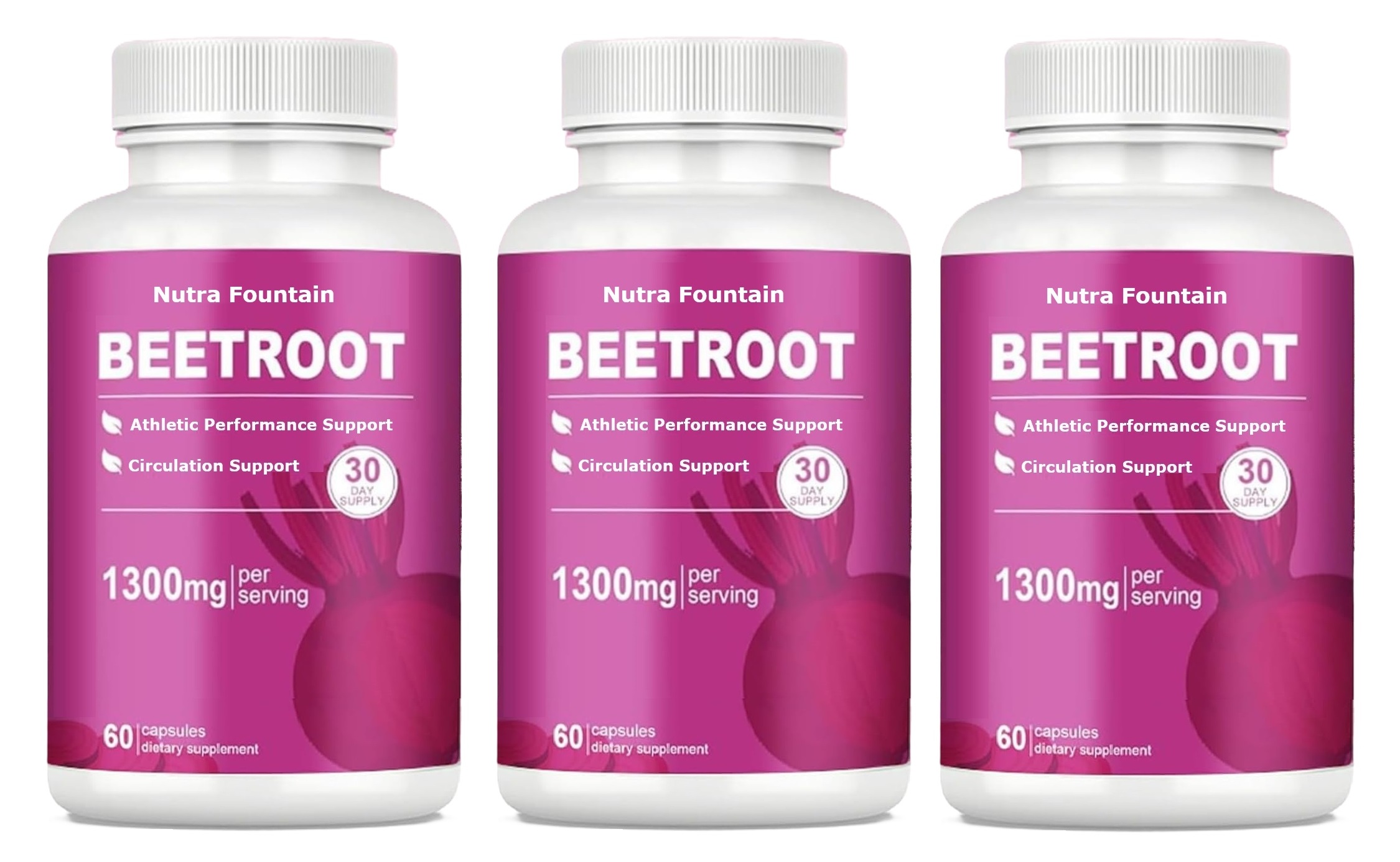 Beetroot Capsules for Heart and Blood Pressure Support (3 Bottle Pack ...