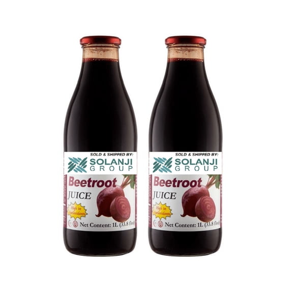 Beetroot Juice Net 33.8 fl.oz (1 Ltr.) - Two (2) Glass Bottles - High in Antioxidants