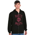 thumbnail image 1 of Beets Not Meats Clean Eating Veggie Unisex Fleece Graphic Zip Up Hoodie Brisco Brands 2X, 1 of 5