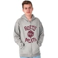 thumbnail image 1 of Beets Not Meats Clean Eating Veggie Unisex Fleece Graphic Zip Up Hoodie Brisco Brands 4X, 1 of 5