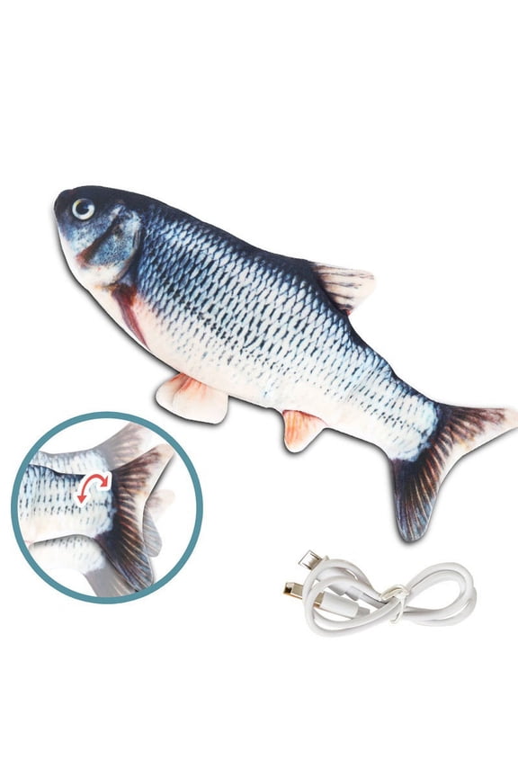 Beewarm Flopping Fish Cat Toy with Catnip Bag Motion Kitten Toy, Plush Interactive Cat Toys, Fun Toy for Cat Exercise