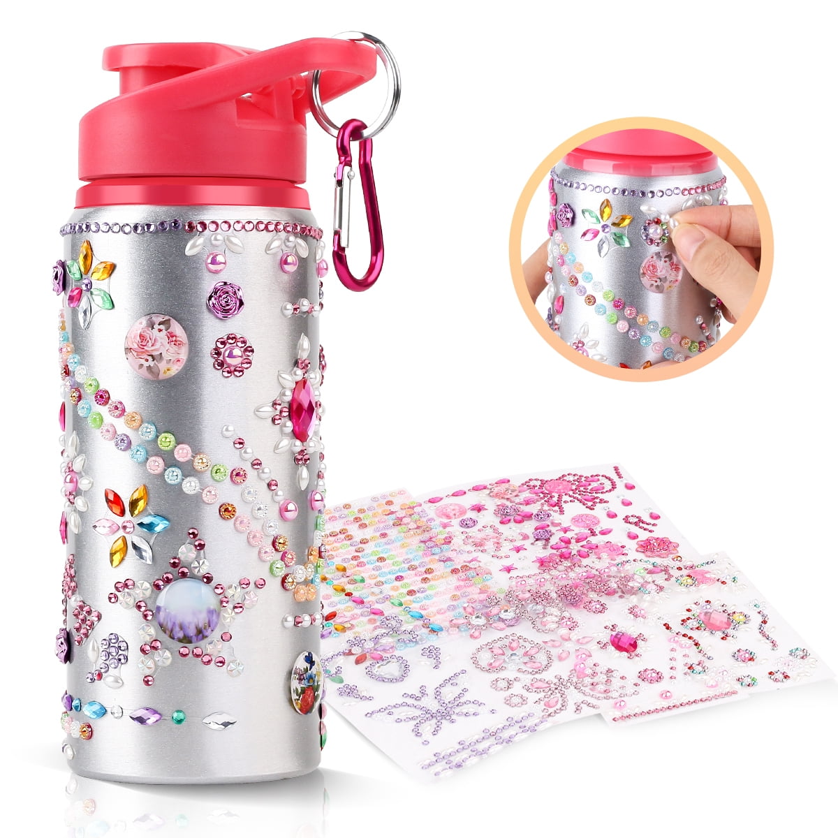 Beewarm Gift for Girls, Decorate Your Own Water Bottles with Tons of Gem  Stickers, DIY Art Craft
