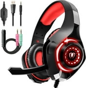Beexcellent Gaming Headset Stereo Volume with Mic for PS4/PS4 Slim,PS4 pro,Mobile,Laptop(Red)