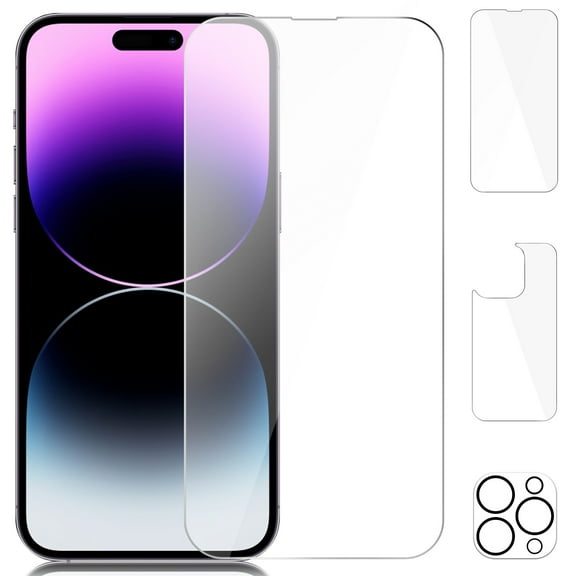 Beeyoka [3 Pack] iPhone 14 Pro Max Screen Protector,Front and Back Screen Protector,Camera Protector Anti-Fingerprint/Scratch for iPhone 14 Pro Max(6.7 inch)