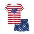 thumbnail image 1 of Beezizac 4th of July Pajamas for Big Girls Independence Day Stars & Stripes Jammies Clothes PJ Set Size 10, 1 of 7