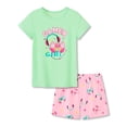 thumbnail image 1 of Beezizac Big Girls Pajamas Adorable Green & Pink Gamer Soft Short Sleeves PJ Set Spring Summer Tween Jammies Kid Size 12, 1 of 7