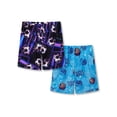 thumbnail image 1 of Beezizac Boys 2-Pack Soft Sleep Shorts Black Soccer Neon & Blue Basketball Assorted Pajama Bottoms Sizes 6, 1 of 6