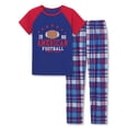 thumbnail image 1 of Beezizac Boys Pajamas AMERICAN FOOTBALL 2-Piece Classical Short Sleeve & Pants Cozy PJ Set Kid Sleepwear Size 12, 1 of 7