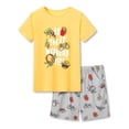 thumbnail image 1 of Beezizac Boys Pajamas Yellow Game & Snacks 2-Piece Fun Short Sleeve PJ Set Kid Cozy Sleepwear Children Size 16, 1 of 7