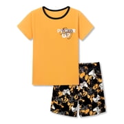 Beezizac Boys Summer Pajama Set, 2-Piece Game Controller PJs  - Short Sleeves & Shorts Soft Sleepwear Size 8