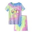 thumbnail image 1 of Beezizac Girls 100% Cotton Pajama Set Tie-Dye Ice-Cream Cupcake Shorts Jammies PJ Size 8, 1 of 7