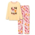 thumbnail image 1 of Beezizac Girls Christmas Pajamas Yellow & Pink Gingerbread Man Soft 2-Piece Long Sleeves Set Outfit Cute Kid Size 16, 1 of 7