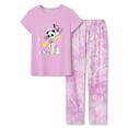 thumbnail image 1 of Beezizac Girls Pajama Tie Dye Purple Astronaut Panda Short Sleeve & Pants Cotton Set 2-PC PJ Kid Size 10, 1 of 7