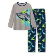 BEEZIZAC Pajamas for Boys Blue Gamer Long Sleeve & Pants 2-Piece PJ Set Kid Sleepwear Size 6