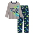 thumbnail image 1 of Beezizac Little & Big Boys 2-Piece Pajamas Gray Shark Cool Long Sleeve Soft Kid PJ Set Size 8, 1 of 7