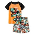 thumbnail image 1 of Beezizac Little & Big Boys Orange Dino Pajamas 2-Piece Short Sleeve PJ Set Summer Jammies Size 10, 1 of 7