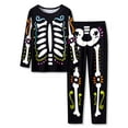 thumbnail image 1 of Beezizac Little & Big Girls Cozy Halloween Black Skeleton Pajamas 2-Piece Long Sleeve PJ Set Clothes Size 18, 1 of 7
