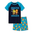 thumbnail image 1 of Beezizac Little & Big Pajamas For Boys Blue Snacks Cool Comfy Short Sleeve Soft Kid 2-Piece PJ Set Summer Size 8, 1 of 7