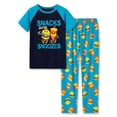 thumbnail image 1 of Beezizac Little & Big Pajamas For Boys Blue Snacks Cool Short Sleeve & Pants Soft Kid 2-Piece PJ Set Size 10, 1 of 7