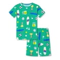 thumbnail image 1 of Beezizac Little Boys Pajamas Green Sport Balls 2-Piece Comfy Snug-fit Short Sleeve PJ Set Big Kid Children Size 14, 1 of 7