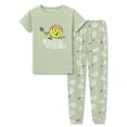 thumbnail image 1 of Beezizac Little Boys Pajamas Green Tennis Ball 2-PC Snug-fit Short Sleeves & Pants Set Cozy Big Kid Jammies Set Size 6, 1 of 7