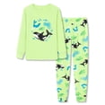 thumbnail image 1 of Beezizac Little Boys Pajamas - Soft Snug-fit PJs Long Sleeves Sleepwear Set Green Whale Turtle Toddler Jammies Size 12, 1 of 2