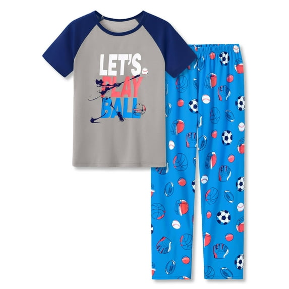 Beezizac Pajamas For Boys Multi - colored Balls Cool Short Sleeve & Pants Soft Kid 2-Piece Cozy PJ Set Size 16