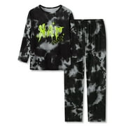 BEEZIZAC Pajamas For Boys Trendy Black Tie Dye Long Sleeve Set 2-PC PJ Kid Cozy Sleepwear Size 6