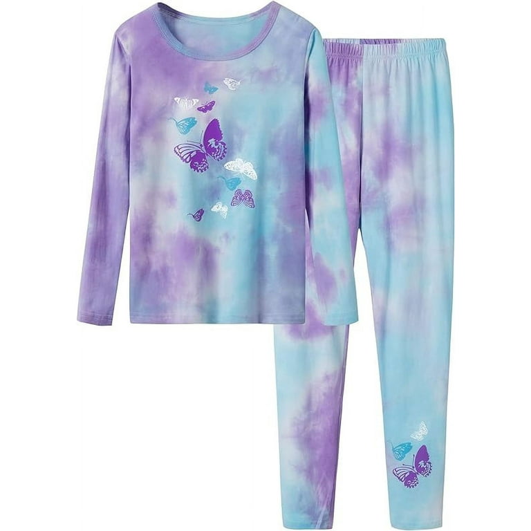 Beezizac Pajamas for Girls 100 Cotton Tie dye Unicorn Mermaid Sleepover PJ Set Size 8 Walmart
