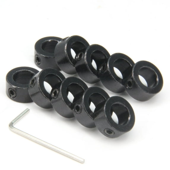 Befenybay 10 Pcs Black Lock Collar 8mm Shaft Lock Collar T8 Lead Screw Lock Ring for 3D Printer CNC Parts (8mm-Black)