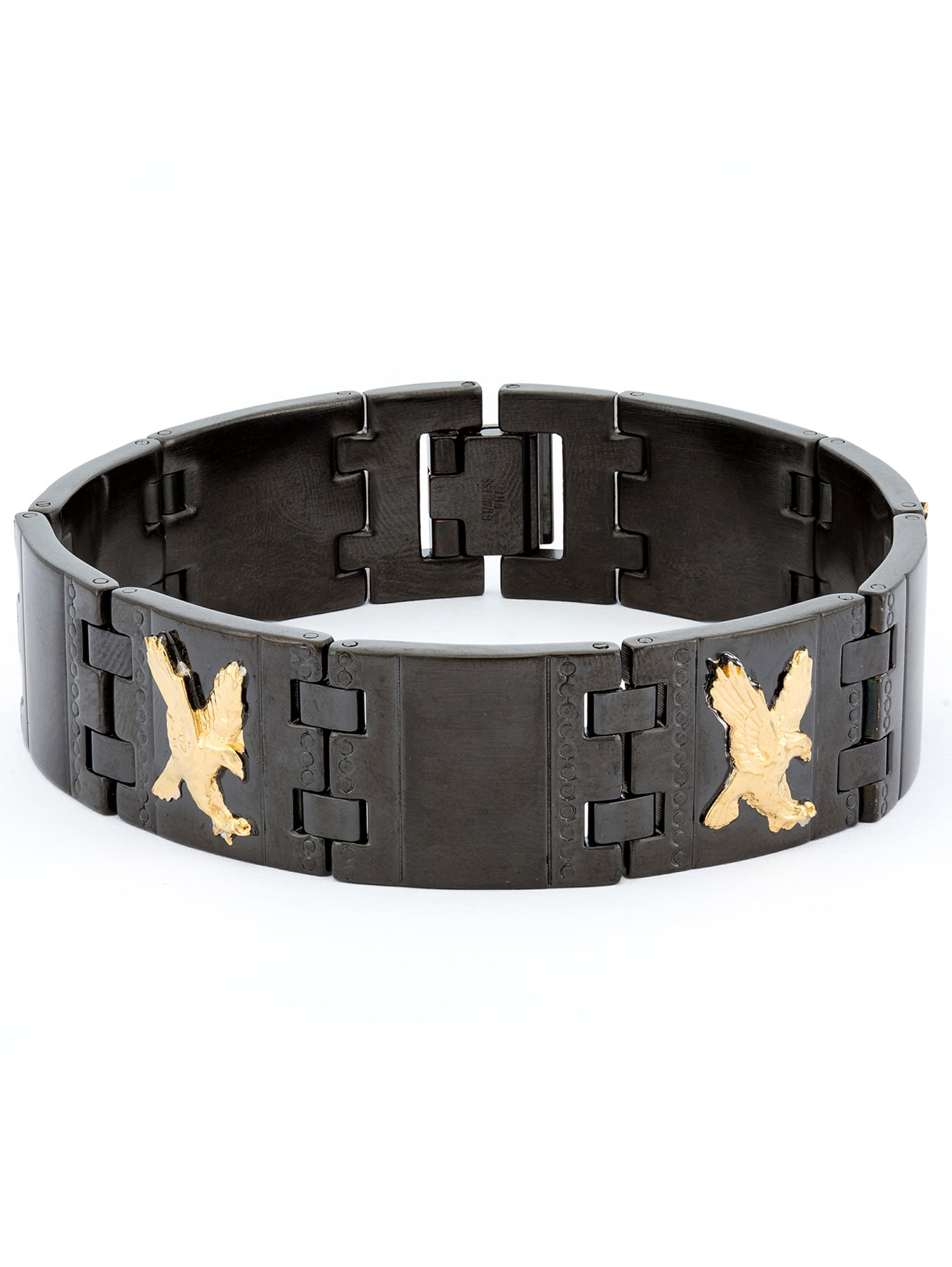 Befitting Men's Eagle Bracelet in Black & Gold Ip Plated-Stainless ...