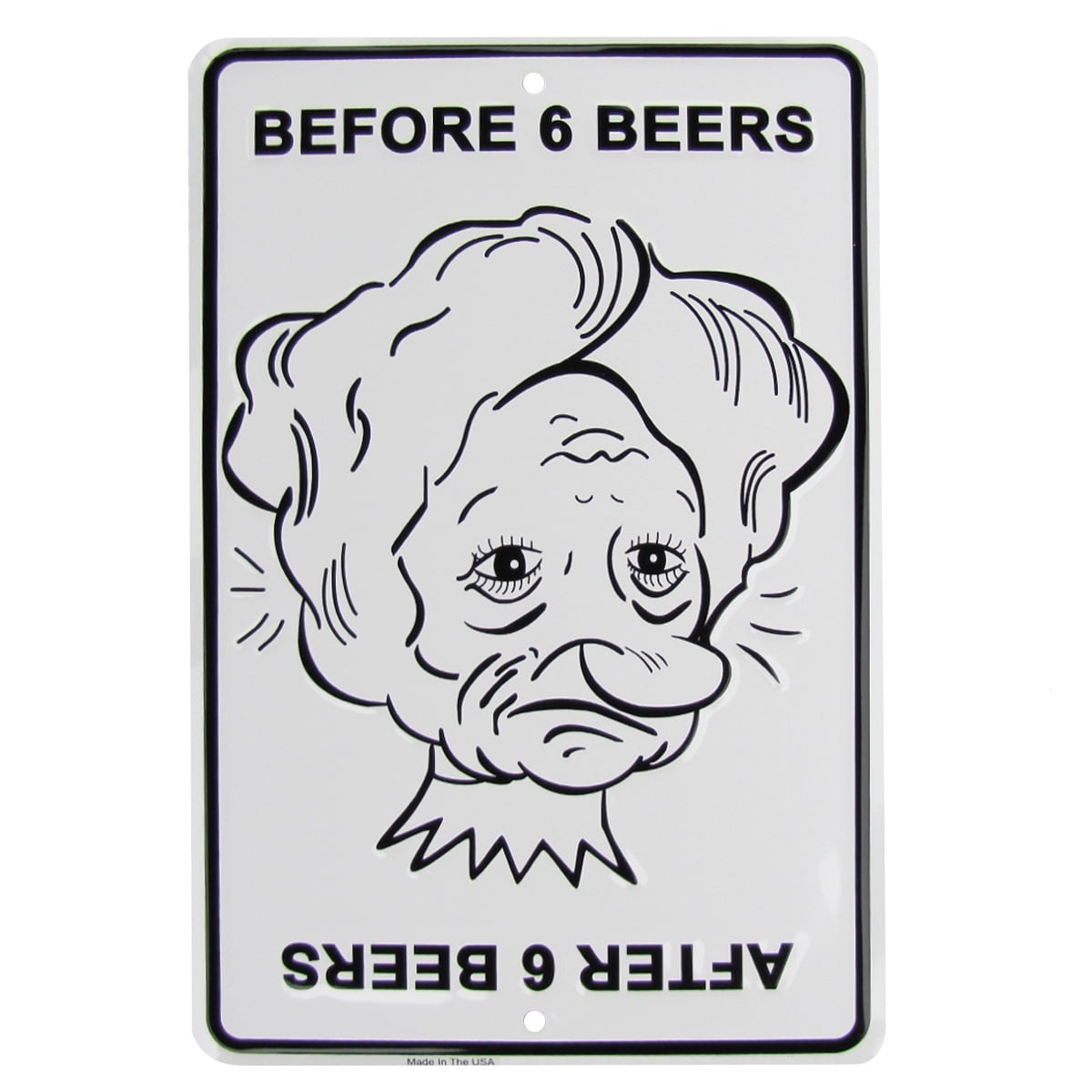 Before After 6 Beers Funny Metal US Made Sign Novelty Garage Bar Pub Wall Decor