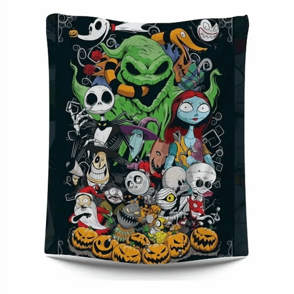 Before Christmas Character Halloween Collage Fleece Blanket