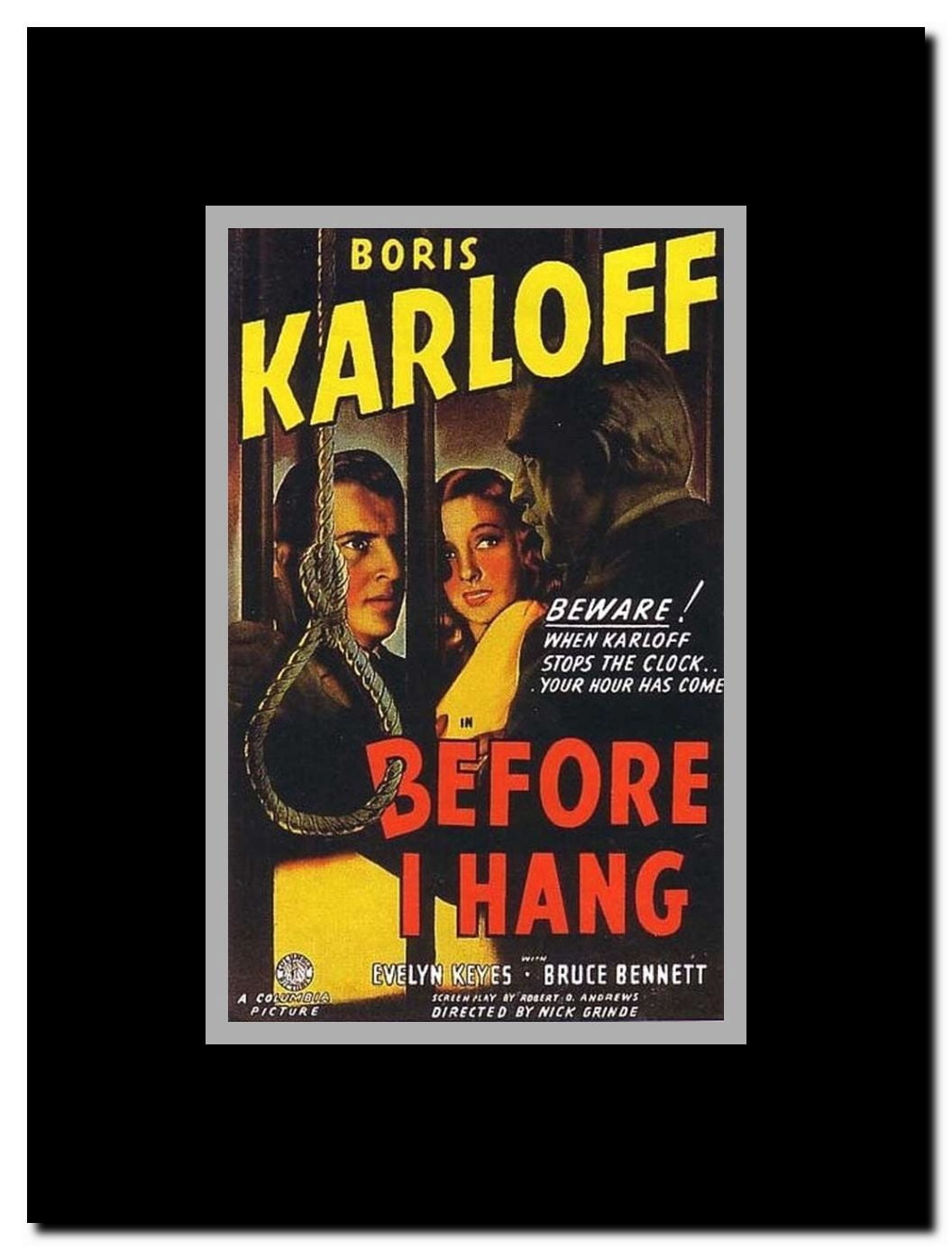 Before I Hang Framed Movie Poster