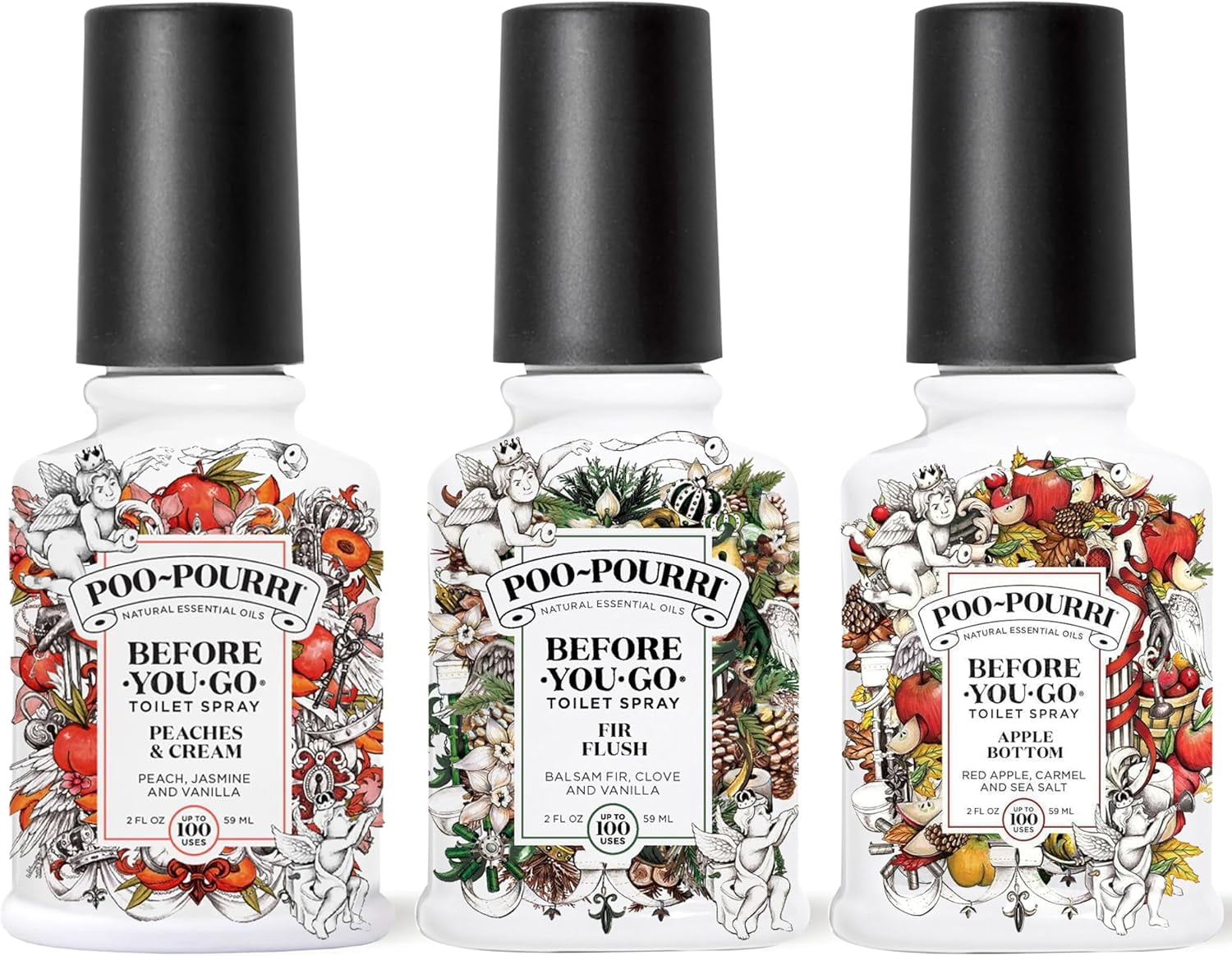 Before-You-Go Toilet Spray, Spring 2 Oz Variety Pack– Apple Bottom ...