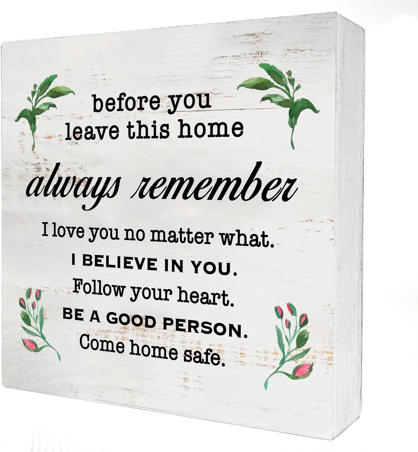 Before You Leave This Home Always Remember Wood Box Sign Decor Rustic ...